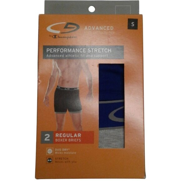 Champion Size S 28 30 Boxer Briefs Mens Advanced Performance Stretch 2 Pack NEW - Picture 1 of 4